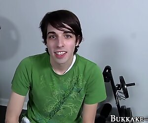 Hunks face jizz drenched