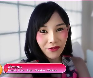 HELLOLADYBOY Skinny Asian Thai LadyBoy Shoves Big Dick In Her Tight Ass